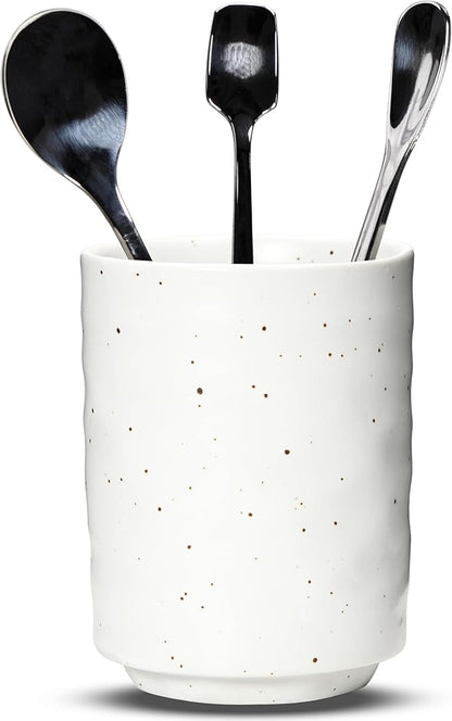 Ceramic Spoon Holder for Coffee Bar, Upright Tea Spoon Holder Cup, Coffee