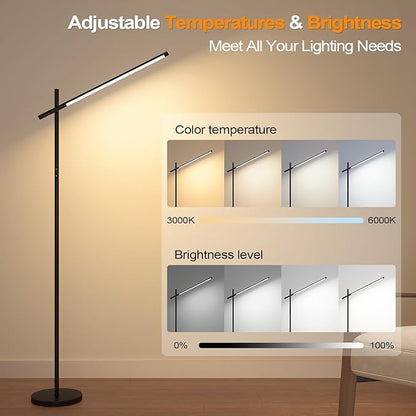 LED Corner Floor Lamp, 360°Rotating Head, Super Bright 1800LM Dimmable