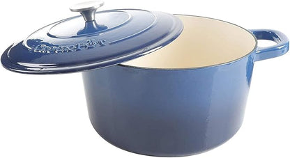 Crock-Pot Artisan 7-Quart Round Enameled Cast Iron Dutch Oven – Sapphire Blue