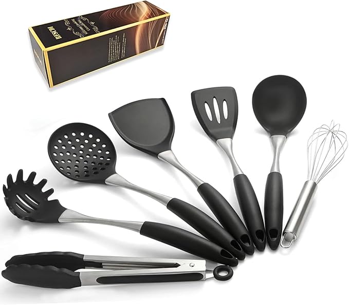 Premium Black Silicone Cooking Utensils Set