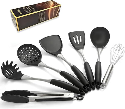Premium Black Silicone Cooking Utensils Set