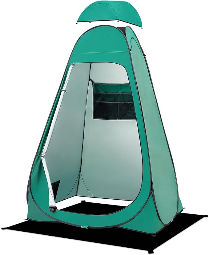 BRIAN & DANY Pop Up Shower Tent, Portable Privacy Camping Changing Tent, Camp Toilet Bathroom Pod with Rain Shelter & Windows, UPF 50+ & Waterproof, 47.2" x 47.2" x 74.8"