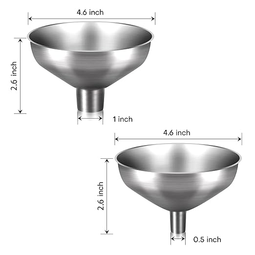 Serinar 2-Piece Stainless Steel Kitchen Funnel Set