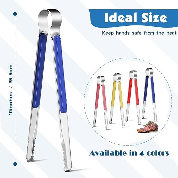 4Pcs Stainless Steel Kitchen Tongs