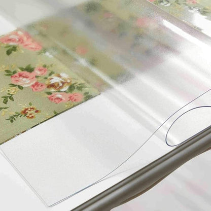 NECAUX Custom Multisize 1.5mm Thick Frosted PVC Table Cover Protector - 18 x 42 Inch Rectangular Plastic Table Cover Desk Pad Mat for Office & Computer Desk/Sofa Table/Media Stand