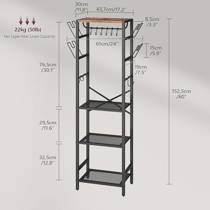 MAHANCRIS 4-Tier Pot Rack, Pots and Pans Organizer