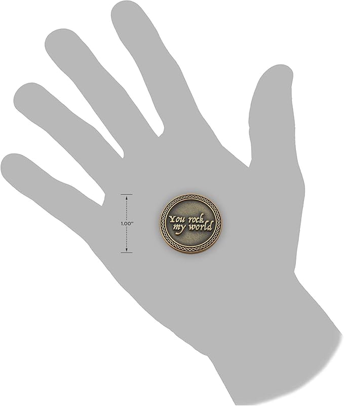 Bulk Set of 3 Romantic Love Expression Coins, You Rock My World, & Make My Heart Skip a Beat, Anniversary Pocket Tokens for Date Night, Love Gift for Men & Women, from Him or Her
