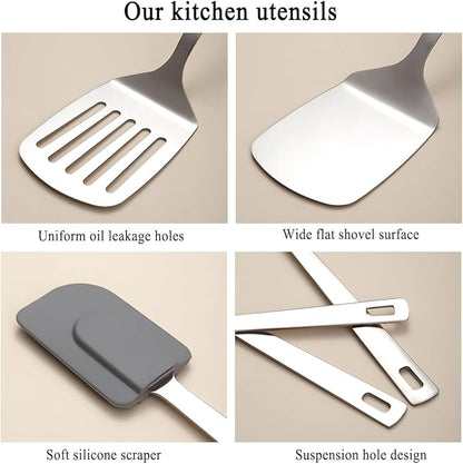 Berglander Stainless Steel Spatulas Set 3pcs, Metal Spatula