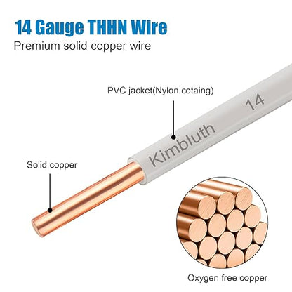 THHN Wire 14 Gauge 100 FT OFC Electrical Wire, 14 AWG Solid Copper Wire Rated