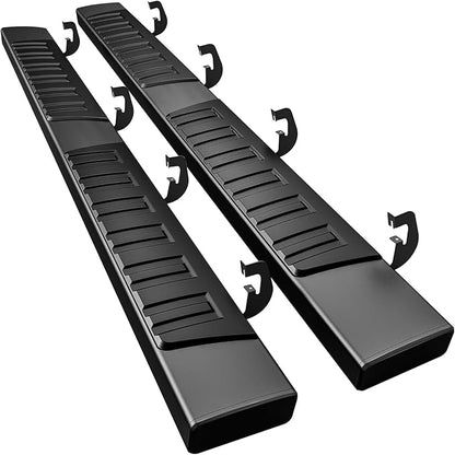 Running Boards 6 Inches for Crew Cab 2007-2018 Chevy Silverado GMC Sierra 1500 (2019 Limited/LD) 2007-2019 2500HD/3500HD (4 Full Size Doors) Black Aluminum Alloy Side Steps Rails Nerf Bars 6"