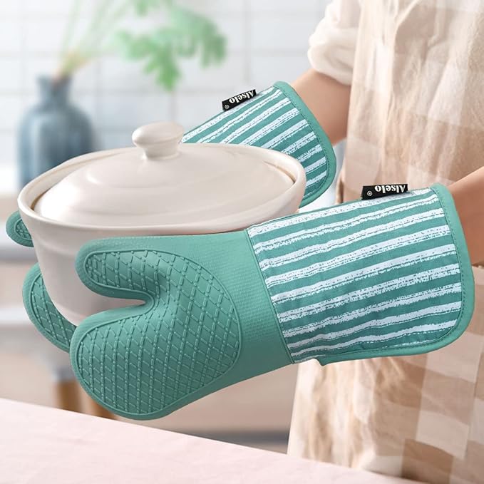 Alselo Silicone Oven Mitts Heat Resistant 932℉