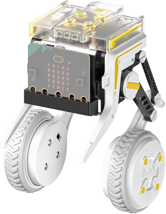 ELECFREAKS Microbit XGO Rider Starter Kit Makecode Programing, Self-Balancing Car Bionic Built-in IMU and Brushless Motor All-Metal Servo,Opens Underlying Python Protocol(Without Micro:bit)