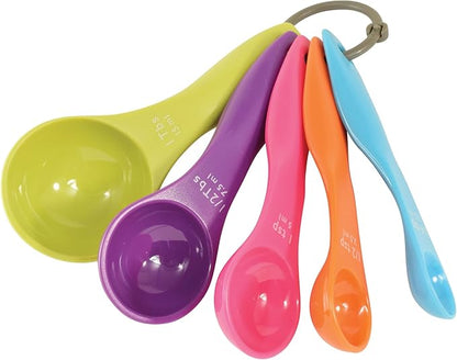 R&M International Colorful Measuring Spoons, 5-Piece Set
