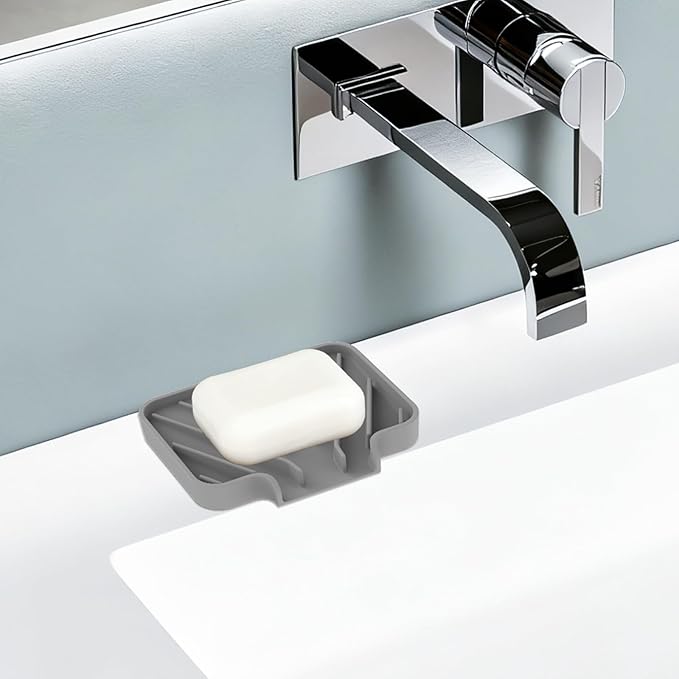 JACZZO Silicone Soap Dish for Shower and Bathroom