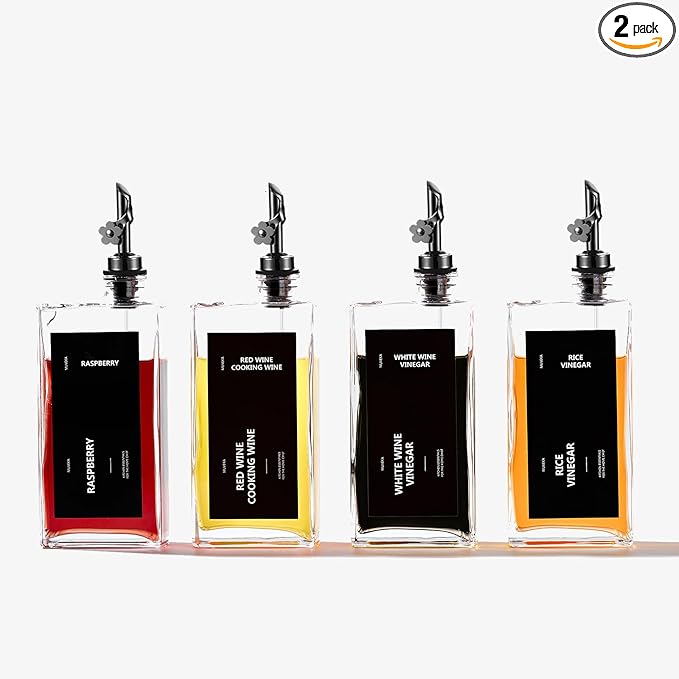 Olive Oil Dispenser Bottle for Kitchen, 16.9 oz/ 500 ml Vinegar Dispenser