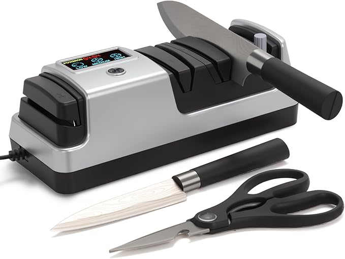 Silver Professional 3-Stage Electric Knife Sharpener