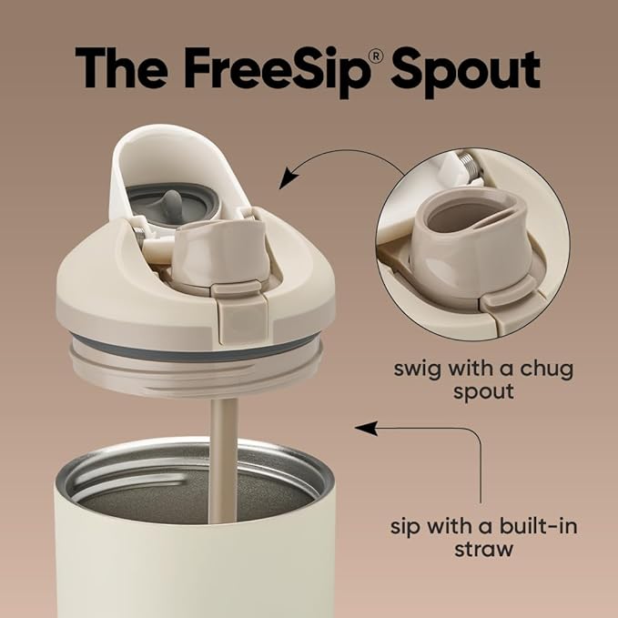 Owala FreeSip Tumbler - Stainless Steel - 40-oz. - Tan (Lightly Toasted)