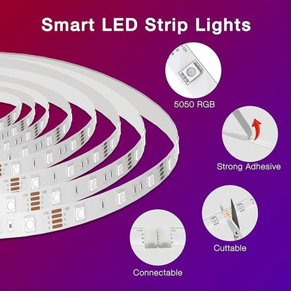 DAYBETTER 130ft Smart WiFi Led Lights, Led Strip Lights Work
