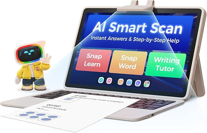AI Kids Tablet with Scanner - 50000+ Content AI Tutor Learning Tablet with ELA, Math, ABC, Word, Read, Phonics, STEM for Homeschooler Educational Study for PreK - G6 (TalPad T100 with Keyboard)