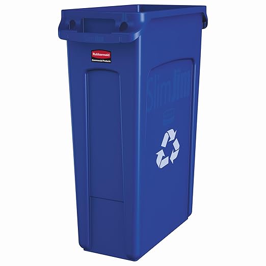 Rubbermaid Commercial Products Slim Jim Plastic Rectangular Recycling Bin/Trash