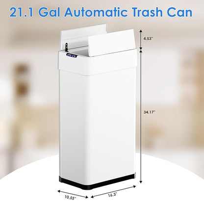 TLSUNNY 21.1 Gallon Automatic Trash Can, Stainless Steel Motion Sensor Garbage