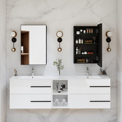 Medicine Cabinet with Mirror, 20x30 Inch Rectangle Wall Mounted Bathroom Vanity