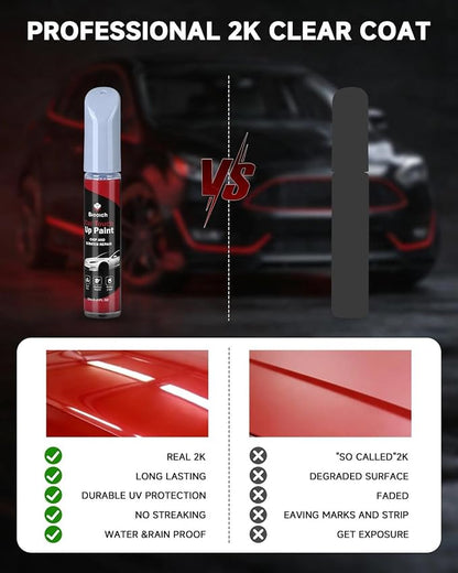 Snowflake White Pearl Tricoat 25D for Mazda Touch Up Paint Kit with 2K Clear Coat,Exact Color Match Touch Up Paint for Chip and Scratch Repair