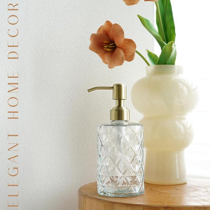 JASAI Diamond Design Glass Soap Dispenser