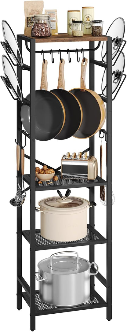 MAHANCRIS 4-Tier Pot Rack, Pots and Pans Organizer