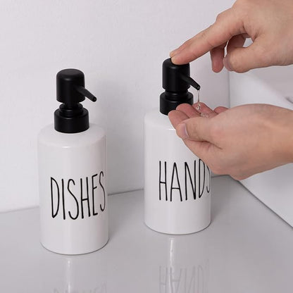 FE Dish Soap Dispenser for Kitchen, 10oz Ceramic Soap Dispenserr for Bathroom