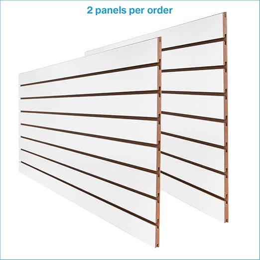 SSWBasics 4ft x 2ft Horizontal White Slatwall Panels Easy Organizer