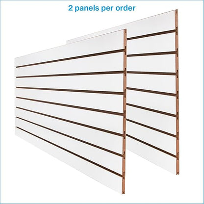 SSWBasics 4ft x 2ft Horizontal White Slatwall Panels Easy Organizer