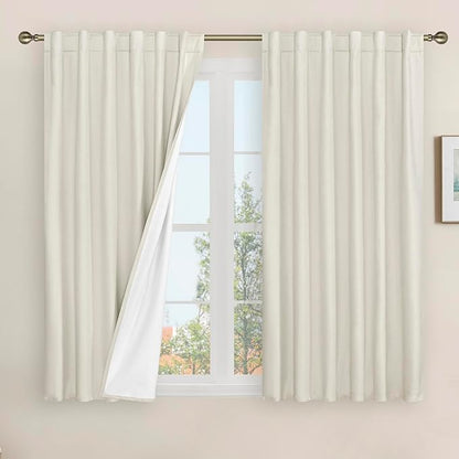 LAMIT Linen 100% Blackout Window Curtains