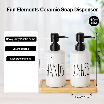 FE Hand Soap Dispenser, 10oz Ceramic Soap Dispenser