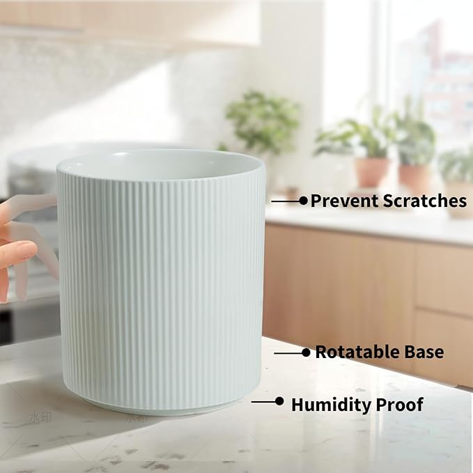360° Rotating Utensil Holder for Kitchen Counter, 7.6'' Extra Large Utensil