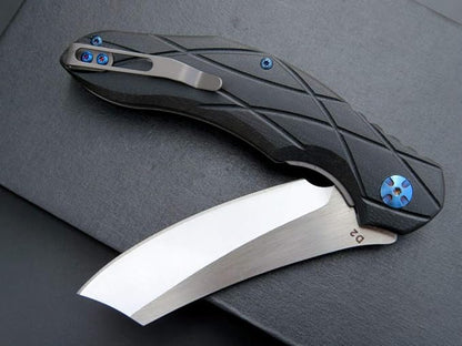 Eafengrow EF919 Folding Knife with Pocket Clip D2 Steel Blade G10 Handle Scales EDC Tool Outdoor Knives for Camping Fishing Hiking(Black)