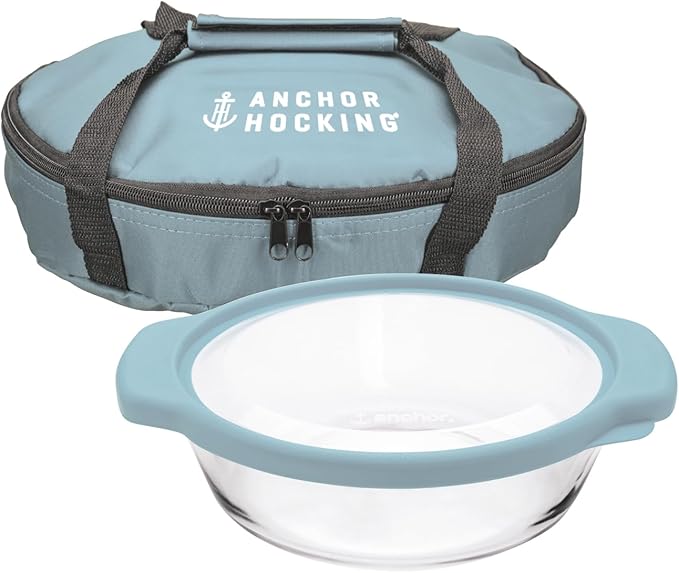 Anchor Hocking 3 Pc. 2 Qt. Oven Basics Casserole Dish w/Mineral Blue TrueFit™