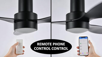 SMAAIR 52" Smart Flush Mount Ceiling Fans