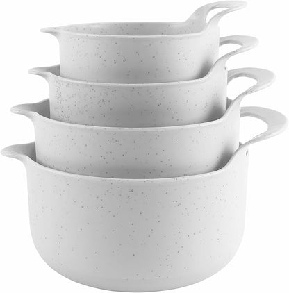 COOK WITH COLOR Nesting Plastic Mixing Bowl Set with Pour Spouts and Handles