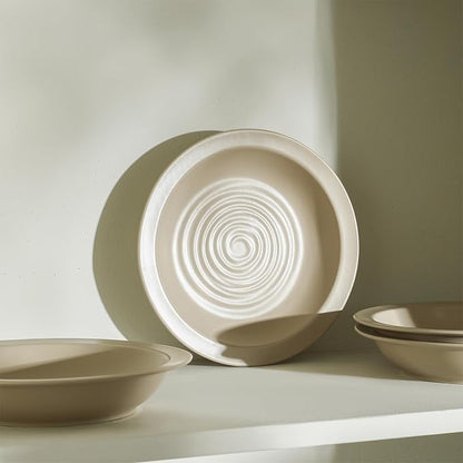 Stone Lain Orbit 4-Piece Pasta Bowl Set Stoneware, Beige