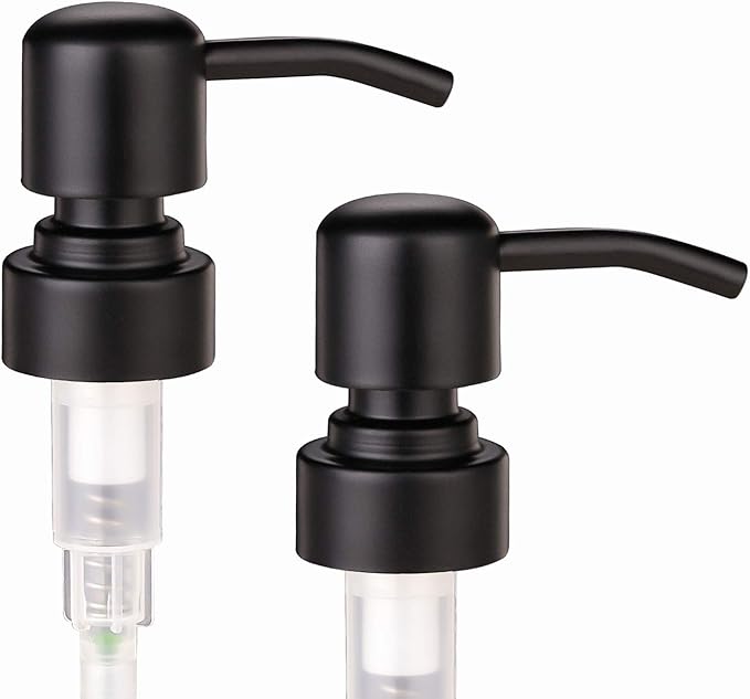 2 Pack Thick Amber Glass Pint Jar Soap Dispenser