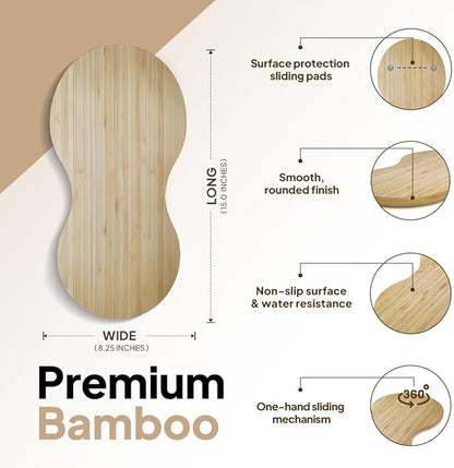 Ibyx Bamboo Mixer Slider – Compatible with Cuisinart Stand Mixer 12-Speed 5.5 Qt – Countertop Appliance Sliding Tray (Natural)