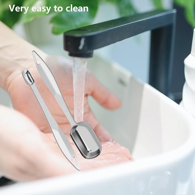 2 Pcs 1 Teaspoon Stainless Steel Single Measuring Spoon, Long Handle Metal