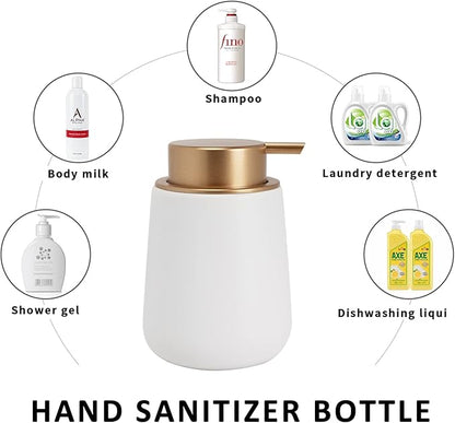 Soap Dispenser Ceramic with Easy-to-Press Pump Hand Lotion Liquid Dispenser