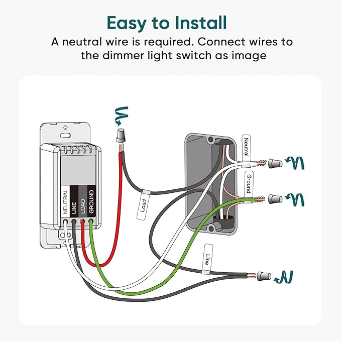 TREATLIFE Smart Dimmer Switch 4 Pack, Single Pole Smart Switch Works