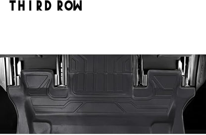 KARPAL Floor Mats for 2020-2026 Ford Explorer 6 & 7 Seats, Custom Fit TPE All Weather Ford Explorer Accessories 1st & 2nd & 3th Row Floor Liner & Trunk Mat with Backrest Mat