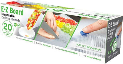 Mind Reader E-Z Board Disposable Plastic Cutting Board, 20 sf, 13.78"L x 3.35"W
