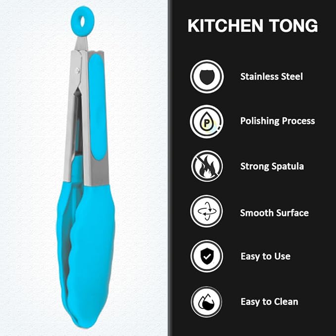 Small Serving Tongs Set of 3, Mini Tongs