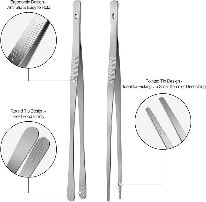 Vaincre 4PCS Kitchen Tongs Tweezers