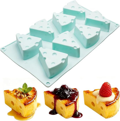 Cheese Silicone Molds for Mousse Cake, 8-Cavity 3D Cheese Cake Baking Tray for